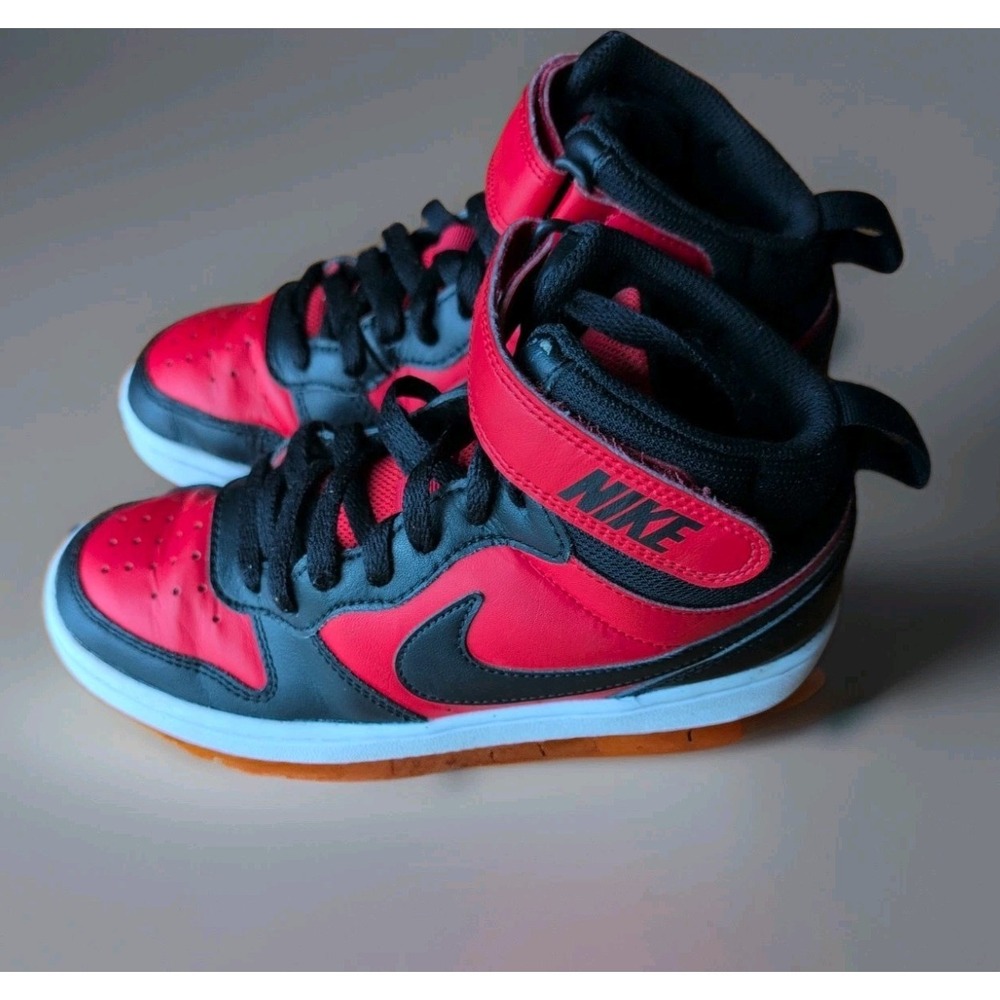 Size 4Y - Nike Court Borough 2 Mid. Red Black White Yr 2023 CD7782-602 GUC - Picture 2 of 9